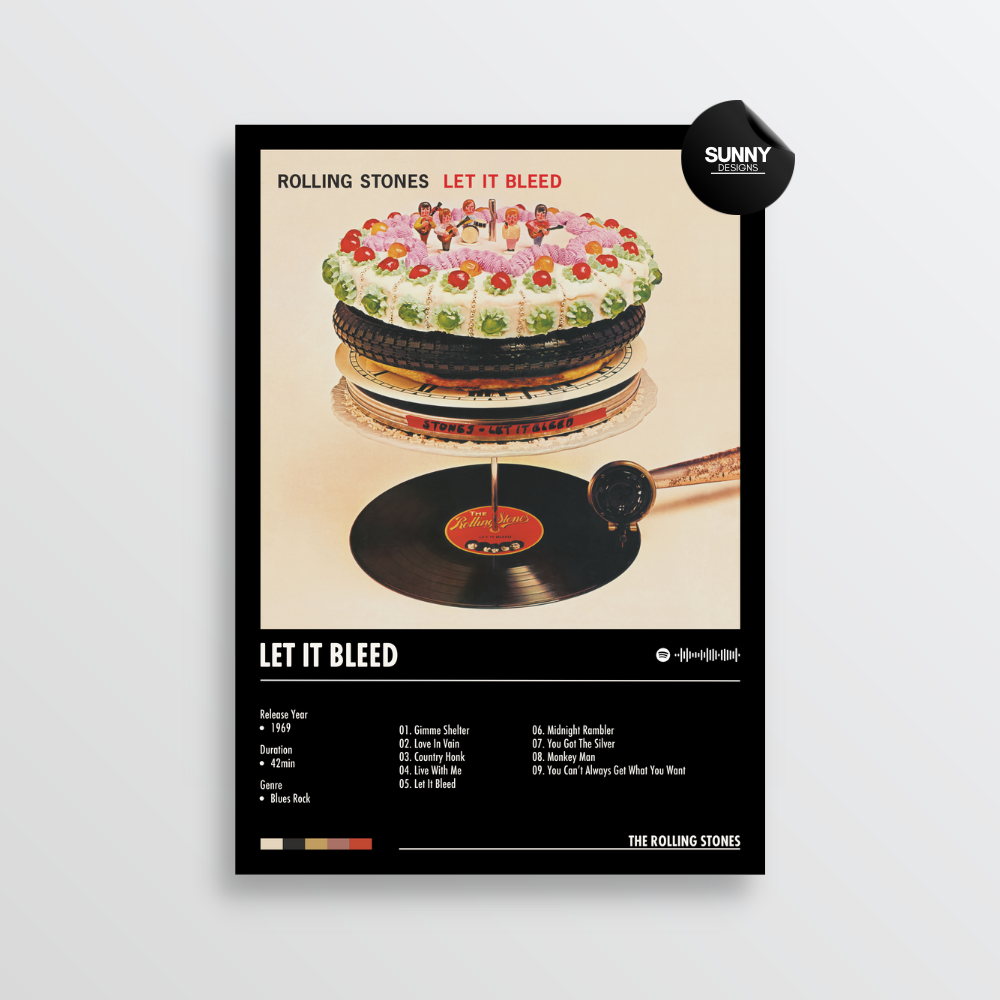 The Rolling Stones Let It Bleed merch custom album cover poster music poster personalized gifts poster mockup poster template album posters for wall Sunny Designs Poster 