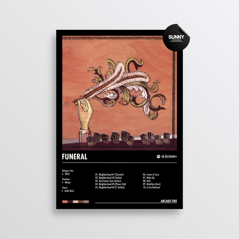 Arcade Fire Funeral merch custom album cover poster music poster personalized gifts poster mockup poster template album posters for wall Sunny Designs Poster 