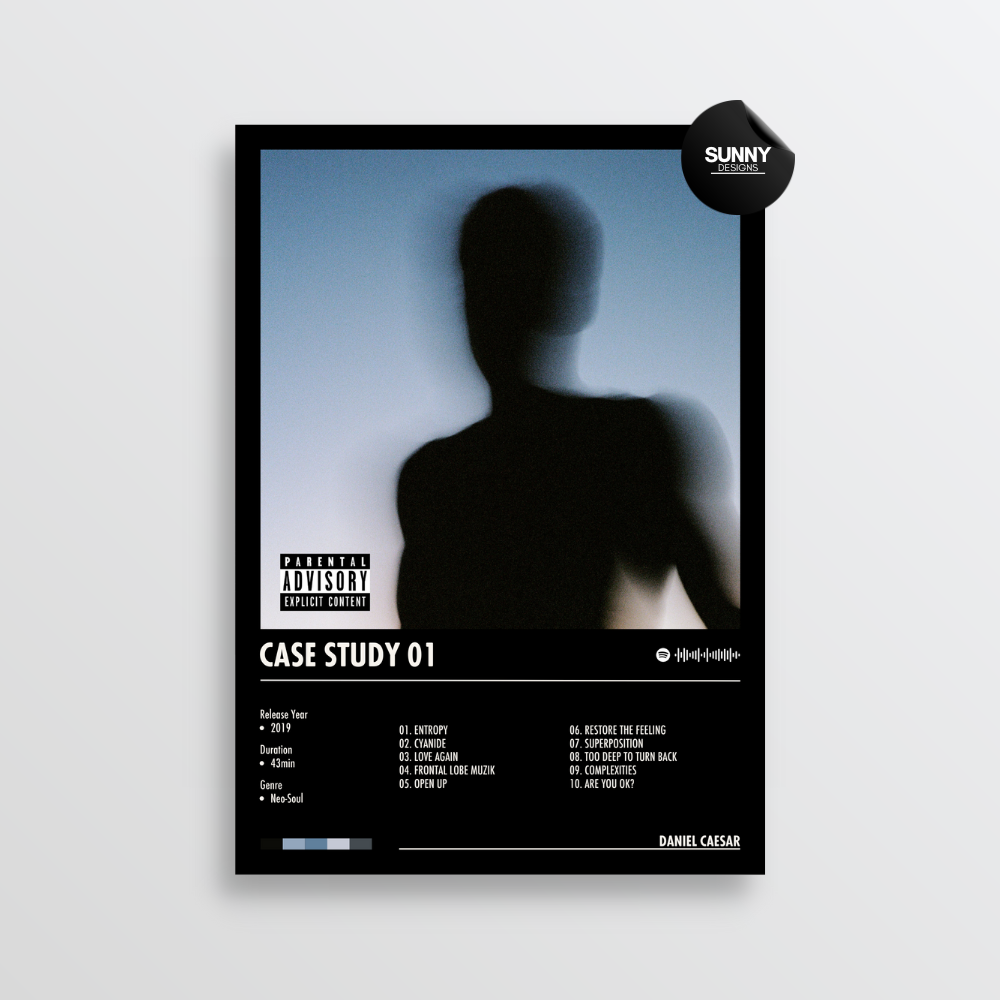 Daniel Caesar CASE STUDY 01 merch custom album cover poster music poster personalized gifts poster mockup poster template Sunny Designs Poster