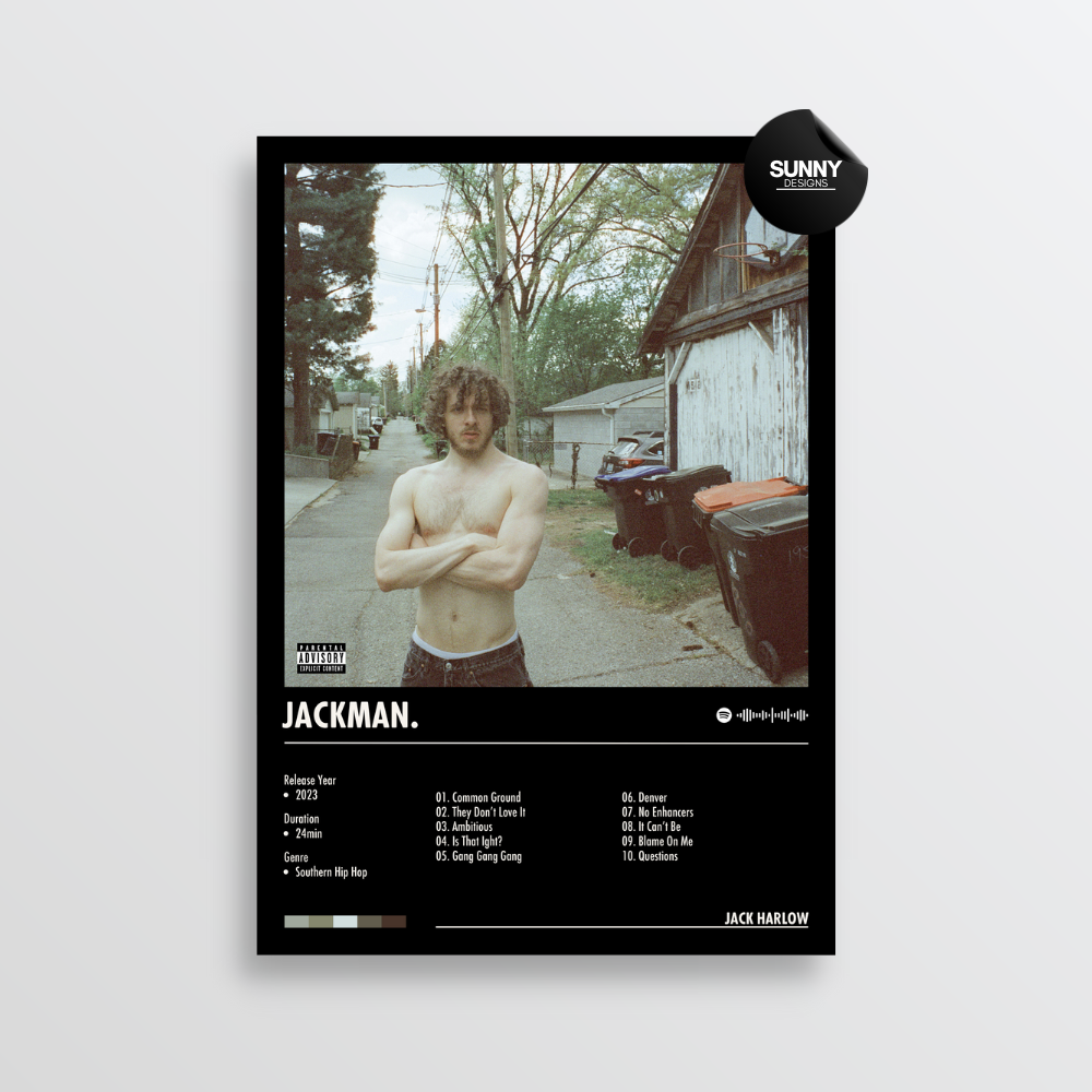 Jack Harlow Jackman. merch custom album cover poster music poster personalized gifts poster mockup poster template album posters for wall Sunny Designs Poster 