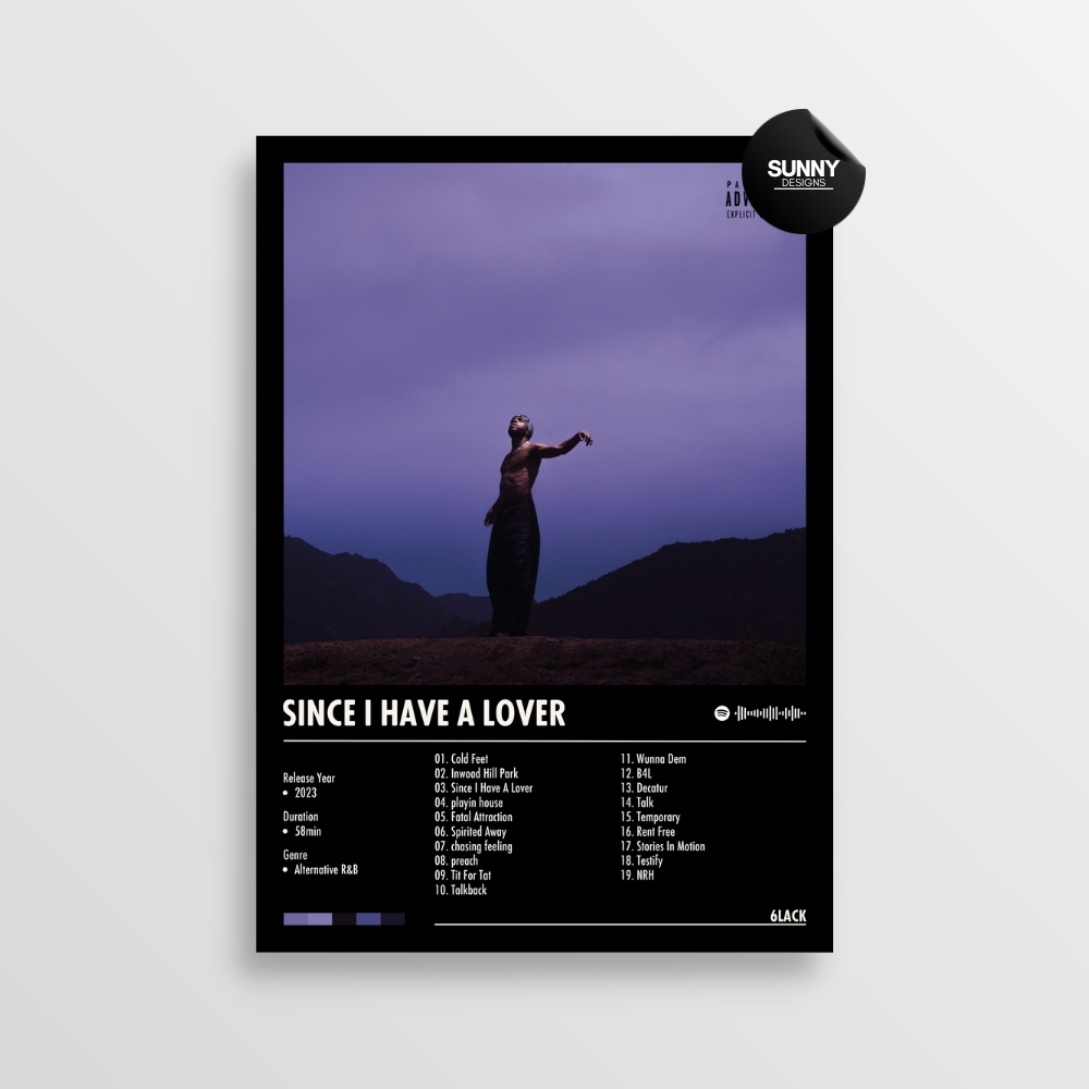 6LACK Since I Have A Lover merch custom album cover poster music poster personalized gifts poster mockup poster template album posters for wall Sunny Designs Poster 