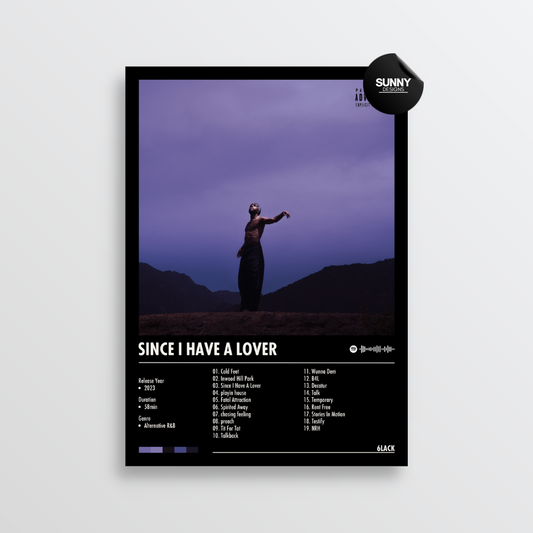 6LACK Since I Have A Lover merch custom album cover poster music poster personalized gifts poster mockup poster template album posters for wall Sunny Designs Poster 