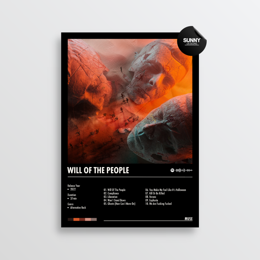 Muse Will Of The People merch custom album cover poster music poster personalized gifts poster mockup poster template album posters for wall Sunny Designs Poster 