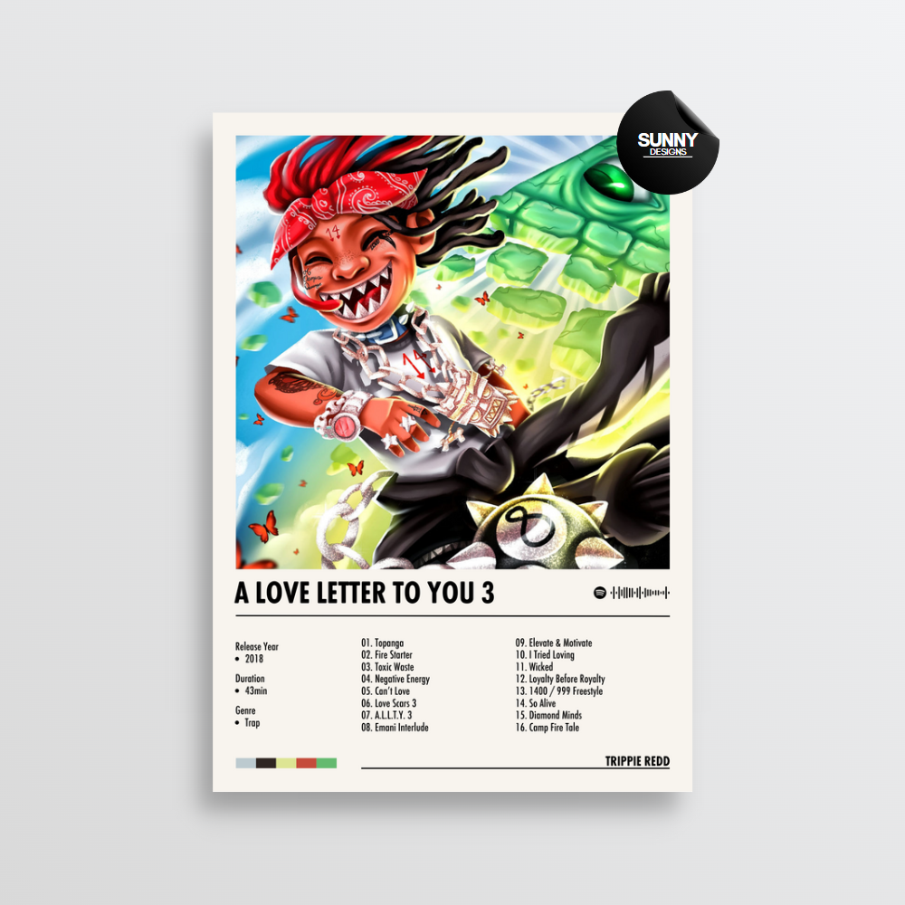 Trippie Redd A Love Letter To You 3 merch custom album cover poster music poster personalized gifts poster mockup poster template Sunny Designs Poster 