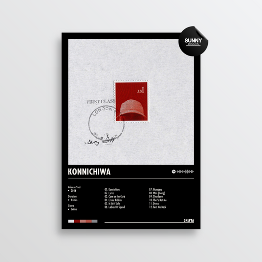 Skepta Konnichiwa merch custom album cover poster music poster personalized gifts poster mockup poster template album posters for wall tracklist Sunny Designs Poster
