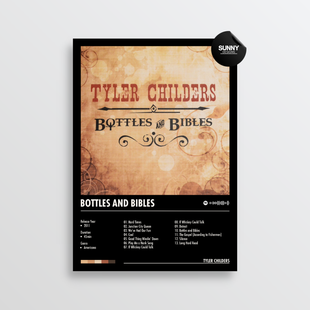 Tyler Childers Bottles and Bibles merch custom album cover poster music poster personalized gifts poster mockup poster template album posters for wall Sunny Designs Poster
