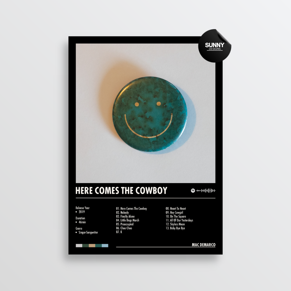 Mac DeMarco Here Comes The Cowboy merch custom album cover poster music poster personalized gifts poster mockup poster template album posters for wall Sunny Designs Poster 