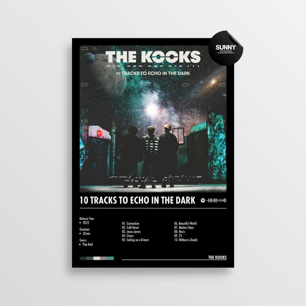 The Kooks 10 Tracks to Echo in the Dark merch custom album cover poster music poster personalized gifts poster mockup poster template album posters for wall tracklist Sunny Designs Poster
