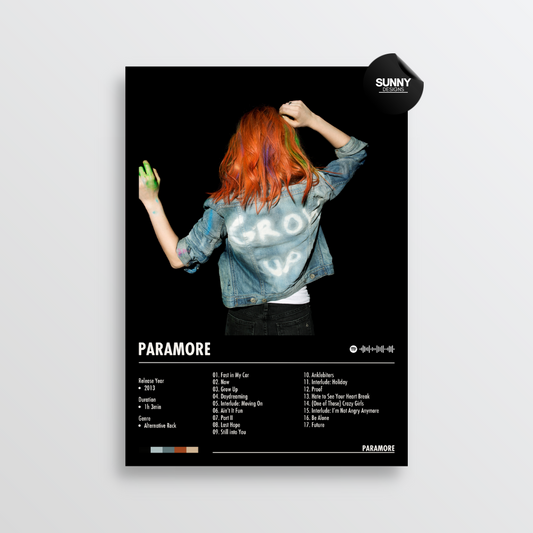 Paramore Paramore merch custom album cover poster music poster personalized gifts poster mockup poster template album posters for wall Sunny Designs Poster