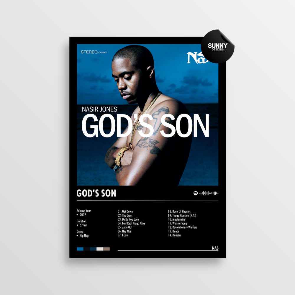 Nas God's Son merch custom album cover poster music poster personalized gifts poster mockup poster template album posters for wall Sunny Designs Poster 