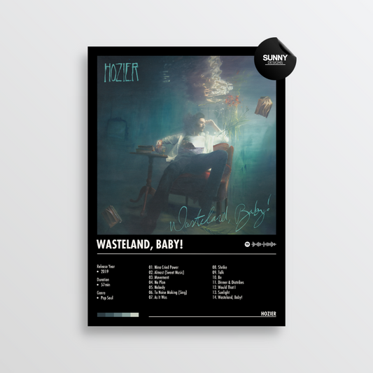 Hozier Wasteland Baby merch custom album cover poster music poster personalized gifts poster mockup poster template album posters for wall Sunny Designs Poster 