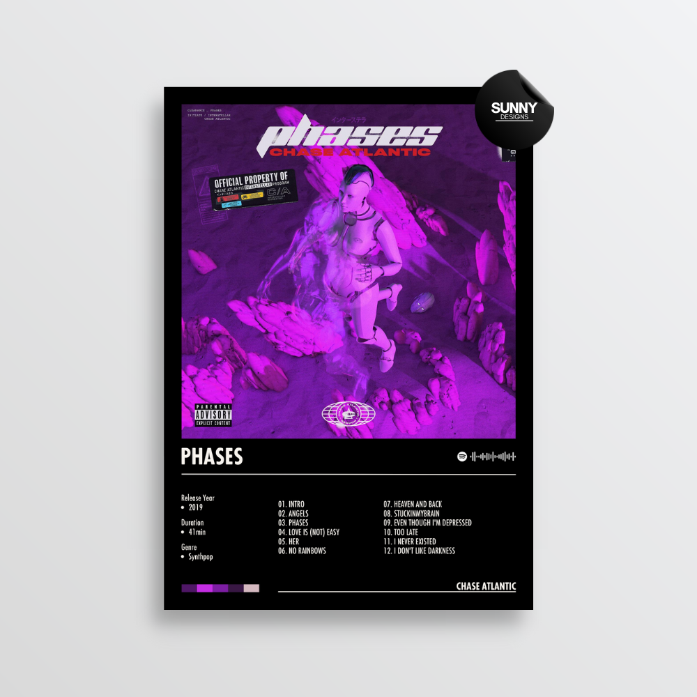 Chase Atlantic PHASES merch custom album cover poster music poster personalized gifts poster mockup poster template album posters for wall Sunny Designs Poster 