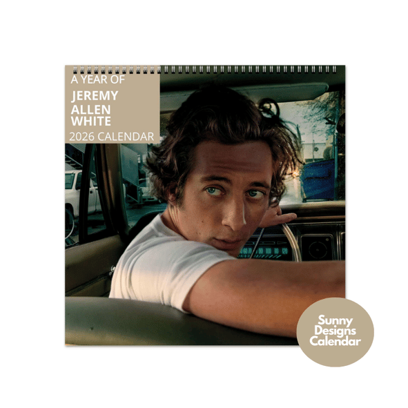Jeremy Allen White 2026 Wall Calendar - Sunny Designs Posters Celebrity Wall Art - Unique Gift - Celebrity Calendar Planner Desk