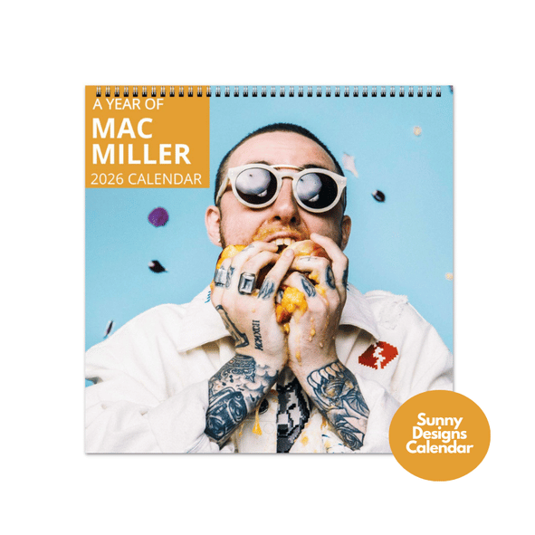 Mac Miller 2026 Wall Calendar - Sunny Designs Posters Celebrity Wall Art - Unique Gift - Celebrity Calendar Planner Desk