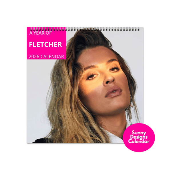 Fletcher 2026 Wall Calendar - Sunny Designs Posters Celebrity Wall Art - Unique Gift - Celebrity Calendar Planner Desk