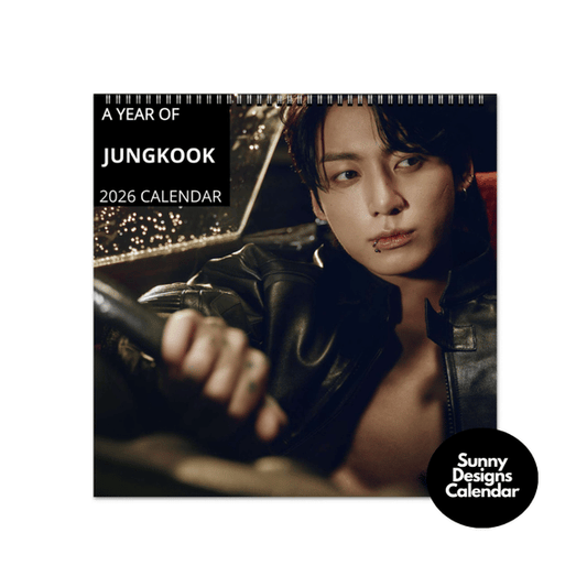 Jungkook BTS 2026 Wall Calendar - Sunny Designs Posters Celebrity Wall Art - Unique Gift - Celebrity Calendar Planner Desk