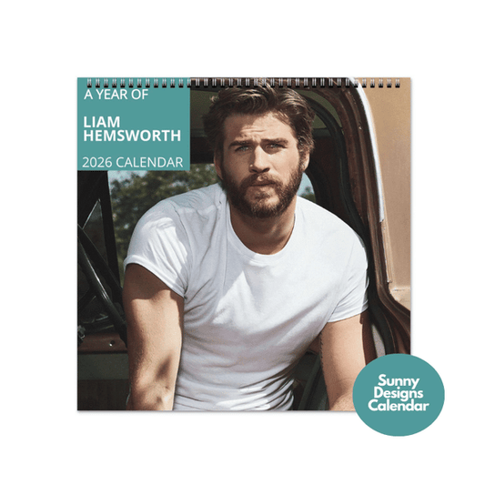Liam Hemsworth 2026 Wall Calendar - Sunny Designs Posters Celebrity Wall Art - Unique Gift - Celebrity Calendar Planner Desk