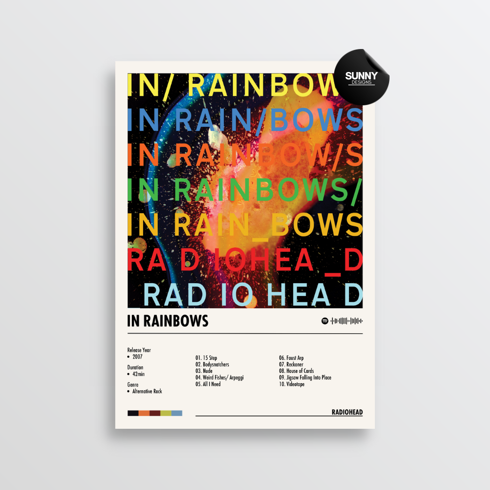 Radiohead In Rainbows merch custom album cover poster music poster personalized gifts poster mockup poster template album posters for wall Sunny Designs Poster 