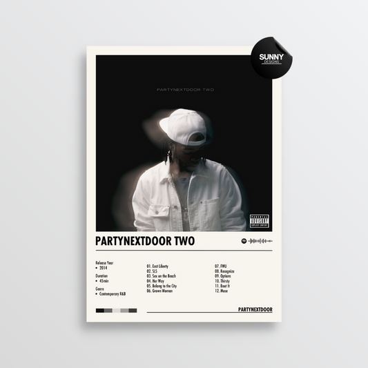 PARTYNEXTDOOR PARTYNEXTDOOR TWO merch custom album cover poster music poster personalized gifts poster mockup poster template album posters for wall Sunny Designs Poster 