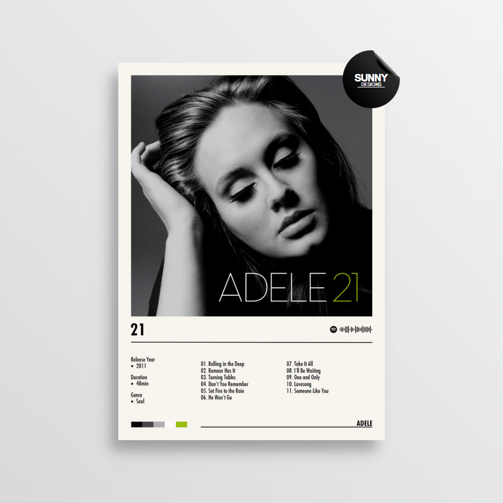 Adele 21 merch custom album cover poster music poster personalized gifts poster mockup poster template Sunny Designs Poster 