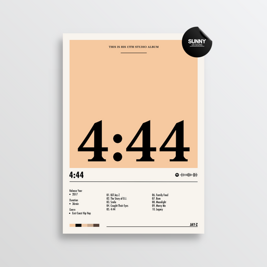 JAY Z 444 merch custom album cover poster music poster personalized gifts poster mockup poster template album posters for wall Sunny Designs Poster 