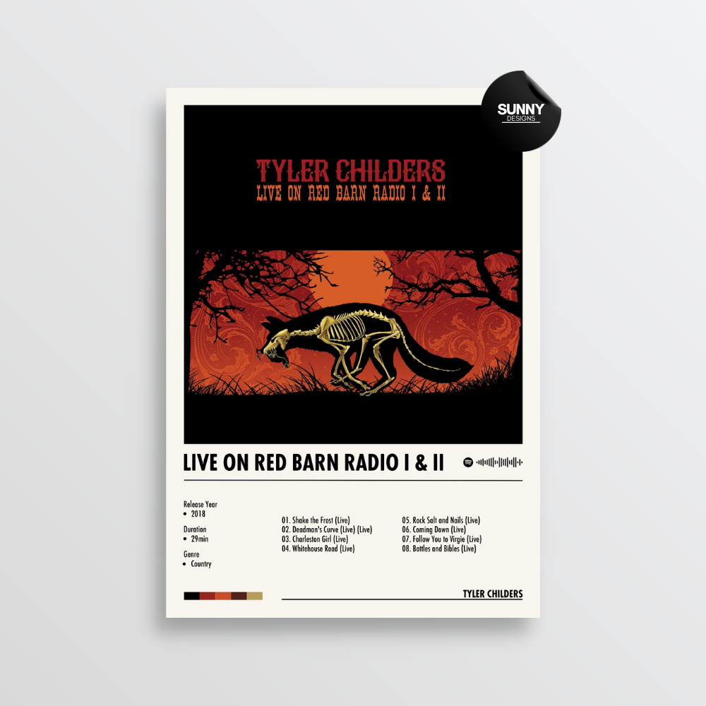 Tyler Childers Live on Red Barn Radio I & II merch custom album cover poster music poster personalized gifts poster mockup poster template album posters for wall Sunny Designs Poster
