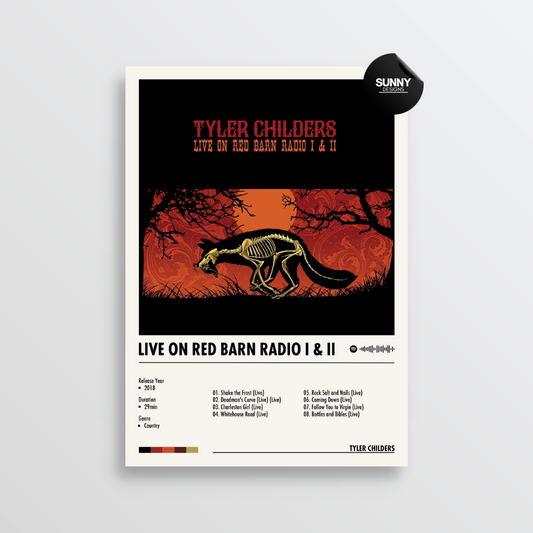 Tyler Childers Live on Red Barn Radio I & II merch custom album cover poster music poster personalized gifts poster mockup poster template album posters for wall Sunny Designs Poster
