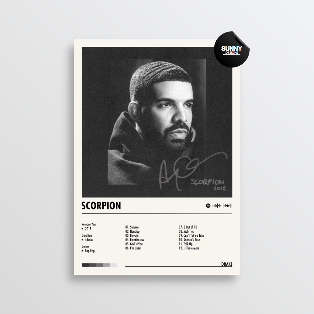 Drake Scorpion merch custom album cover poster music poster personalized gifts poster mockup poster template Sunny Designs Poster