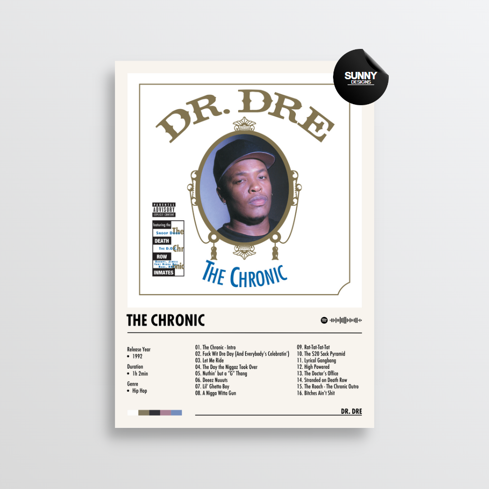 Dr. Dre The Chronic merch custom album cover poster music poster personalized gifts poster mockup poster template Sunny Designs Poster 