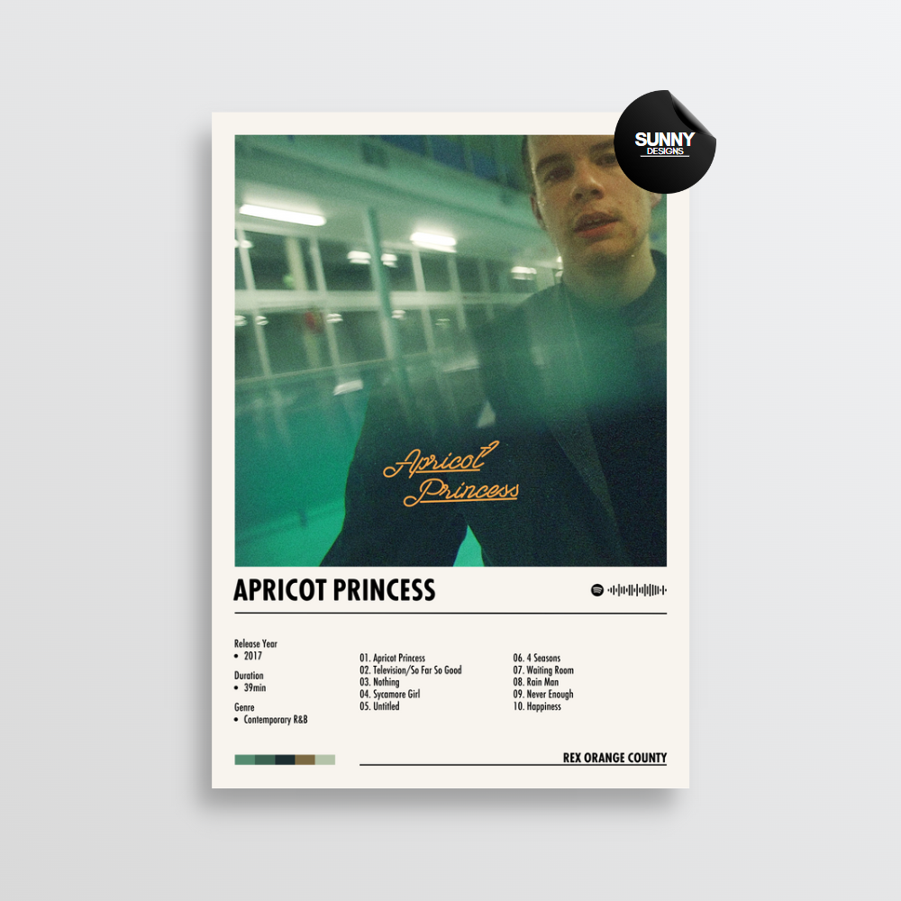 Rex Orange County Apricot Princess merch custom album cover poster music poster personalized gifts poster mockup poster template Sunny Designs Poster 