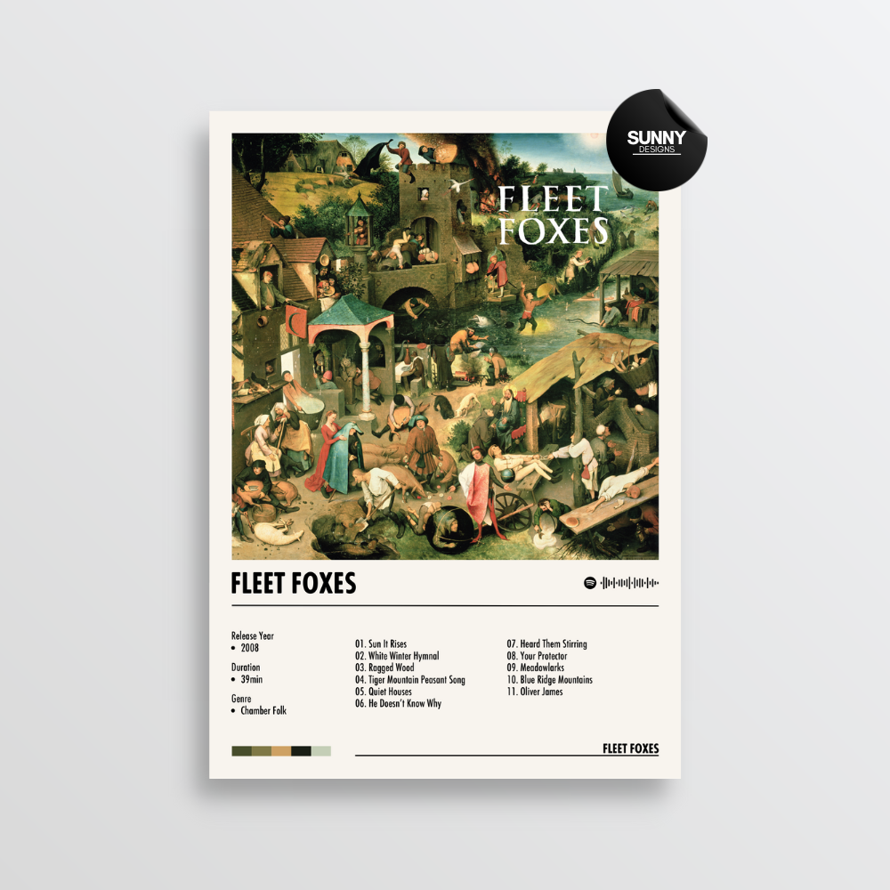 Fleet Foxes Fleet Foxes merch custom album cover poster music poster personalized gifts poster mockup poster template album posters for wall Sunny Designs Poster 