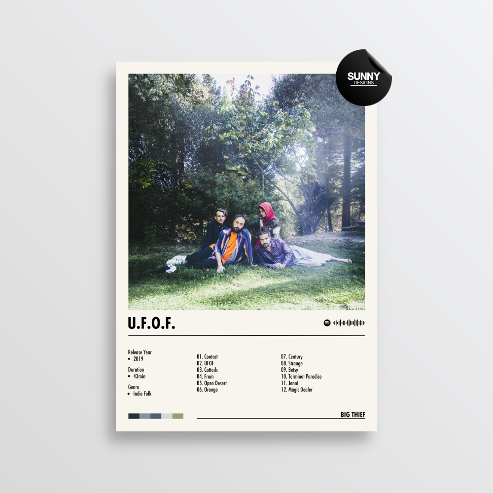 Big Thief UFOF merch custom album cover poster music poster personalized gifts poster mockup poster template album posters for wall Sunny Designs Poster
