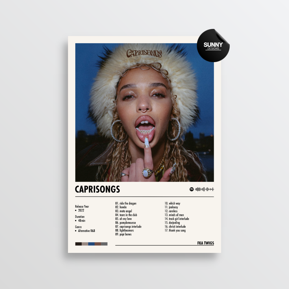 FKA twigs CAPRISONGS merch custom album cover poster music poster personalized gifts poster mockup poster template album posters for wall Sunny Designs Poster 