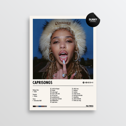 FKA twigs CAPRISONGS merch custom album cover poster music poster personalized gifts poster mockup poster template album posters for wall Sunny Designs Poster 