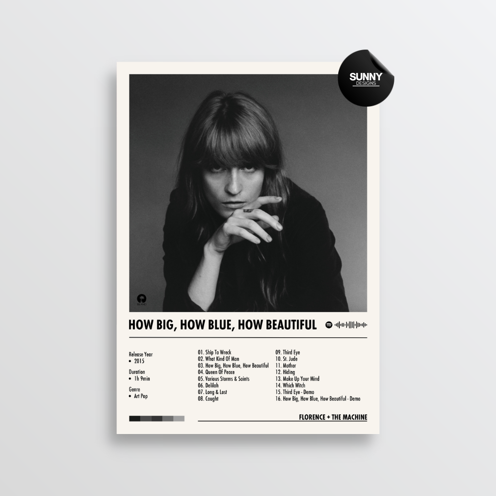 Florence and The Machine How Big, How Blue, How Beautiful (Deluxe) merch custom album cover poster music poster personalized gifts poster mockup poster template album posters for wall Sunny Designs Poster 