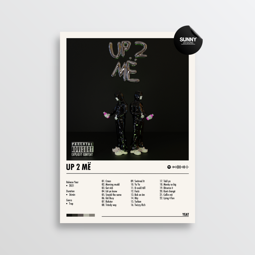 Yeat Up 2 Me merch custom album cover poster music poster personalized gifts poster mockup poster template album posters for wall Sunny Designs Poster 