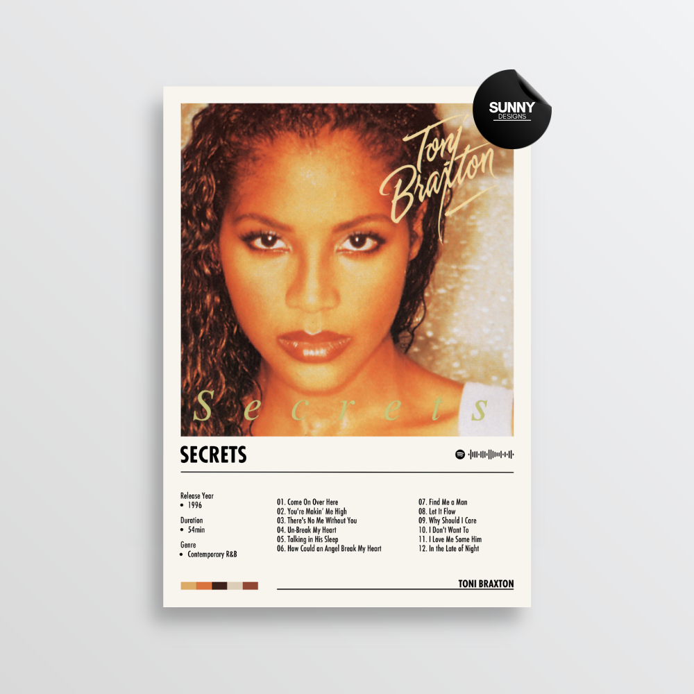 Secrets Merch Toni Braxton - Secrets | Album Cover Poster – Sunny Designs Posters