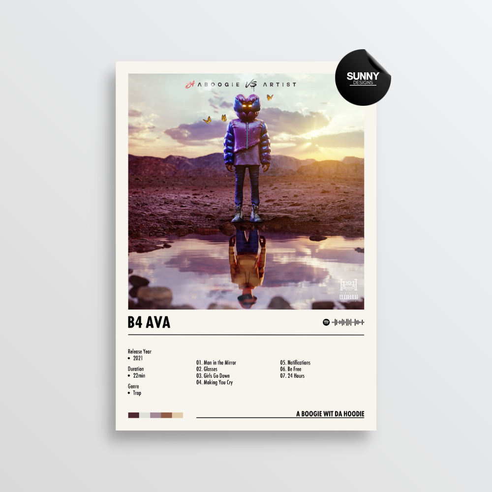 A Boogie Wit da Hoodie B4 AVA Album Cover Poster Sunny Designs