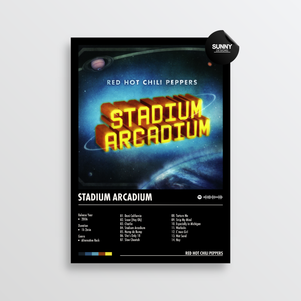 Red Hot Chili Peppers Stadium Arcadium merch custom album cover poster music poster personalized gifts poster mockup poster template Sunny Designs Poster 