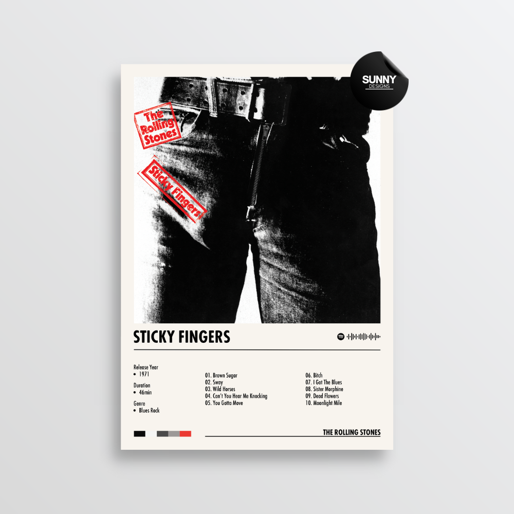 The Rolling Stones Sticky Fingers merch custom album cover poster music poster personalized gifts poster mockup poster template album posters for wall Sunny Designs Poster 