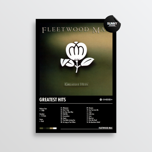 Fleetwood Mac Greatest Hits merch custom album cover poster music poster personalized gifts poster mockup poster template Sunny Designs Poster