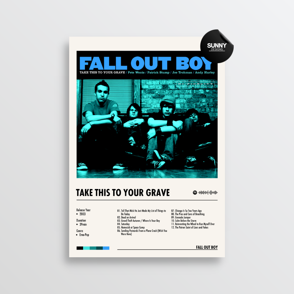 Fall Out Boy Take This to Your Grave merch custom album cover poster music poster personalized gifts poster mockup poster template album posters for wall Sunny Designs Poster 