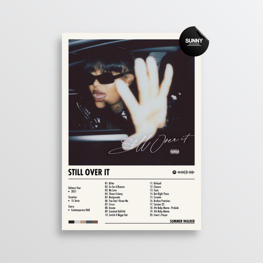 Summer Walker Still Over It merch custom album cover poster music poster personalized gifts poster mockup poster template album posters for wall Sunny Designs Poster 