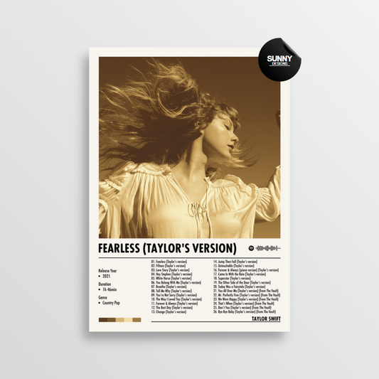 Taylor Swift Fearless (Taylor's Version) merch custom album cover poster music poster personalized gifts poster mockup poster template Sunny Designs Poster