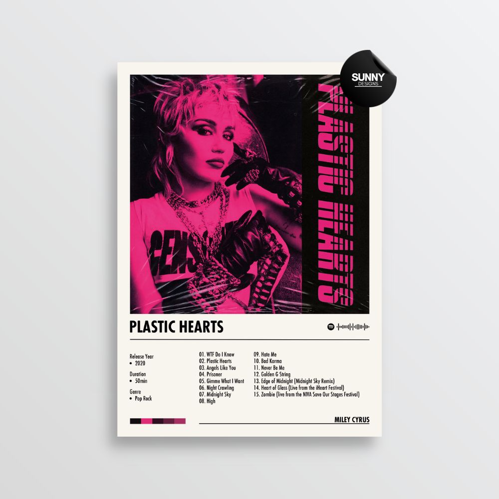 Miley Cyrus Plastic Hearts merch custom album cover poster music poster personalized gifts poster mockup poster template album posters for wall Sunny Designs Poster 