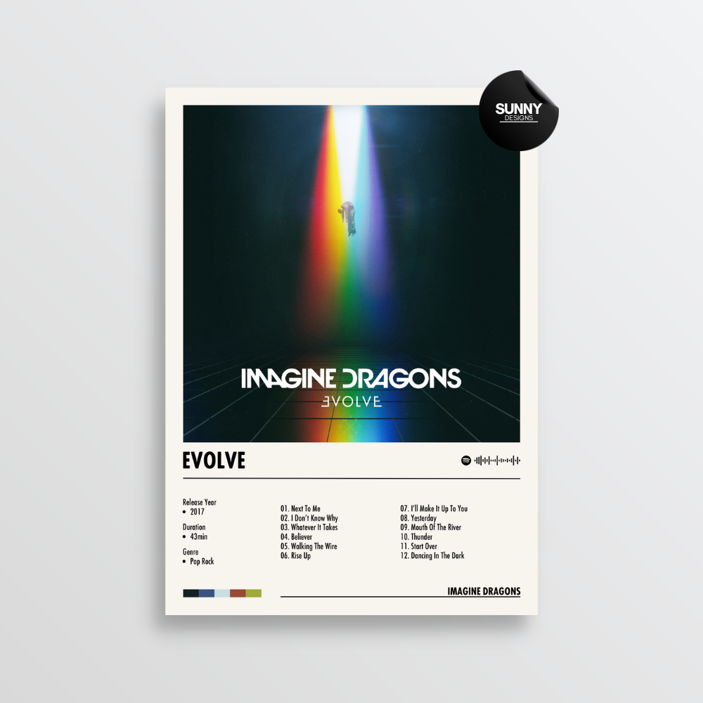 Imagine Dragons Evolve merch custom album cover poster music poster personalized gifts poster mockup poster template album posters for wall Sunny Designs Poster 