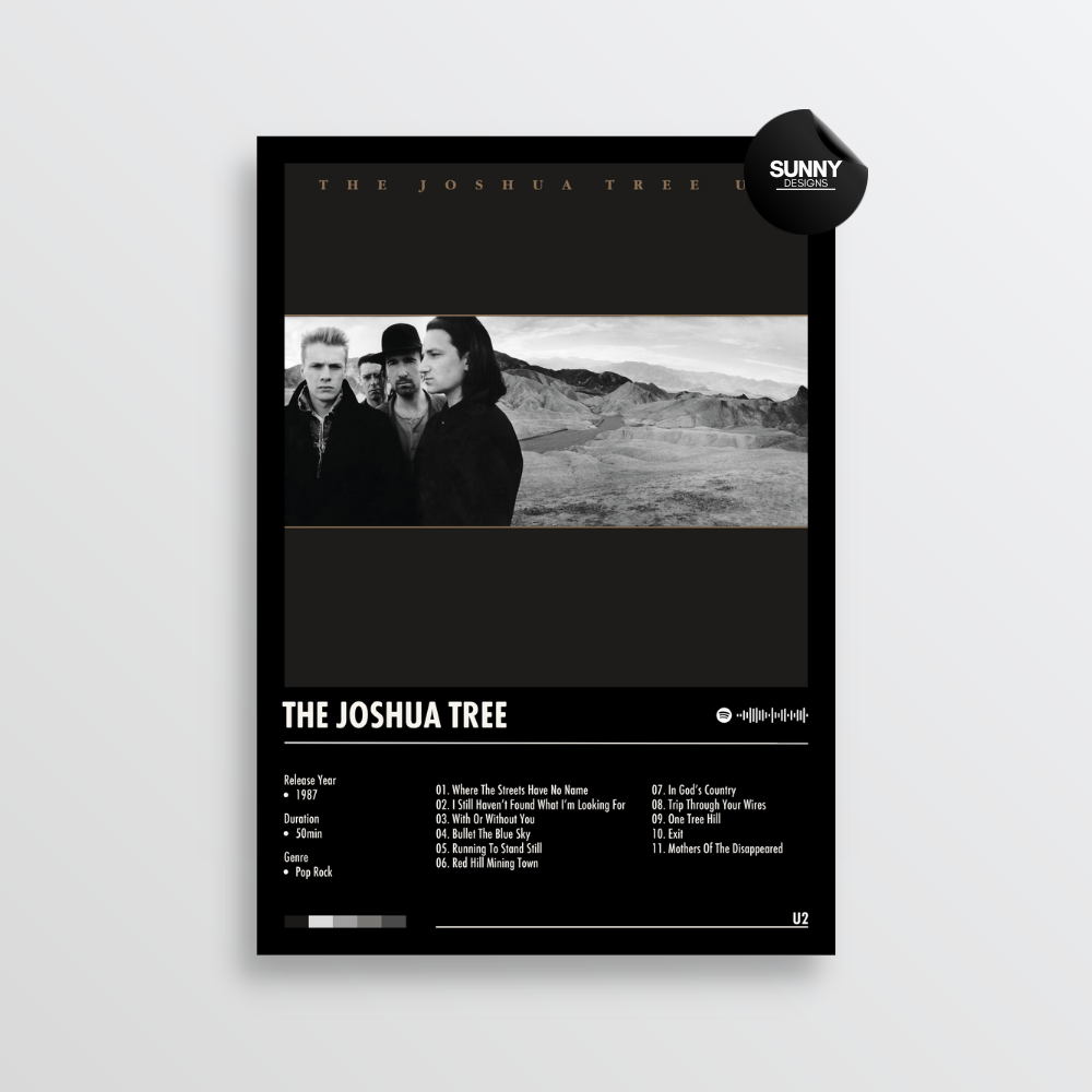 U2 The Joshua Tree merch custom album cover poster music poster personalized gifts poster mockup poster template album posters for wall Sunny Designs Poster 