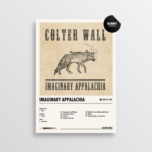 Colter Wall Imaginary Appalachia merch custom album cover poster music poster personalized gifts poster mockup poster template album posters for wall Sunny Designs Poster
