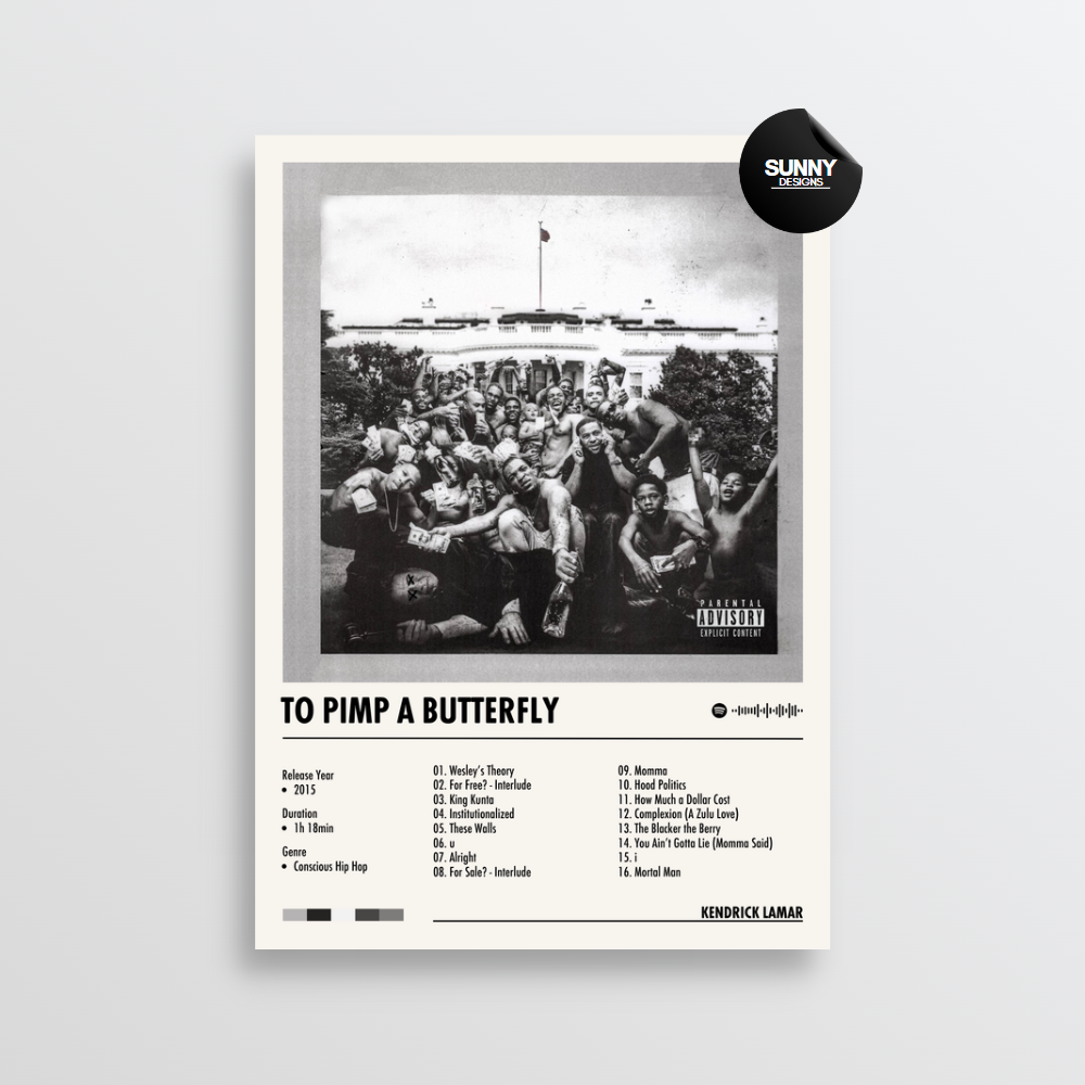 Kendrick Lamar - To Pimp A Butterfly merch custom album cover poster music poster personalized gifts poster mockup poster template Sunny Designs Poster