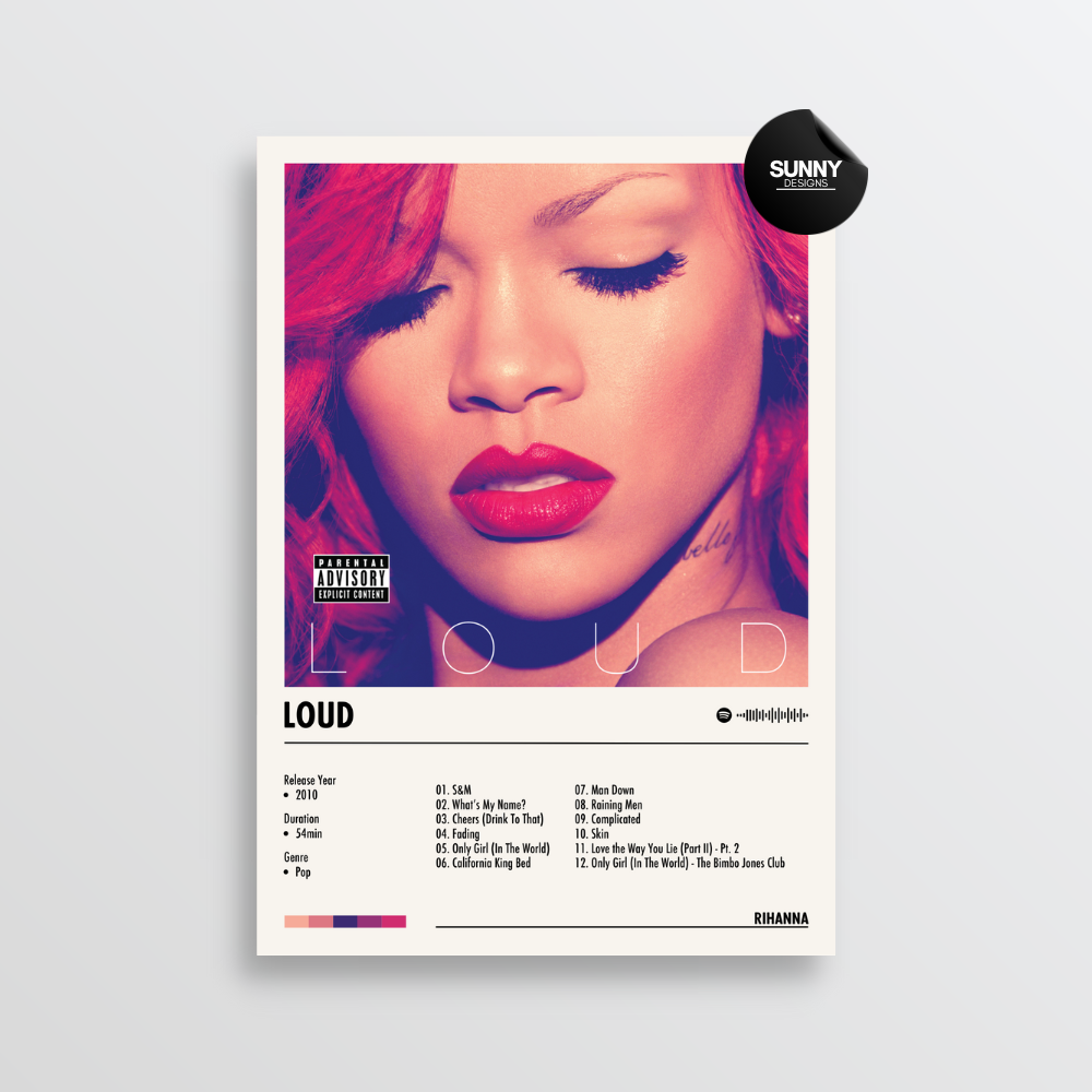 Rihanna Loud merch custom album cover poster music poster personalized gifts poster mockup poster template album posters for wall Sunny Designs Poster 